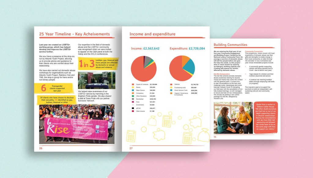 RISE 2020 annual report inside spread